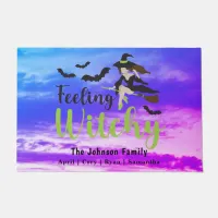 Halloween Feeling Witchy Witch Blue Purple Sky Doormat
