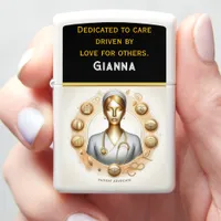 Empowering Patient Advocate in Golden Harmony Zippo Lighter