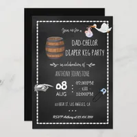 Baby Shower Dadchelor Keg Party Chalkboard Invitation