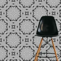 Black and White Contemporary Geometric Pattern Wallpaper