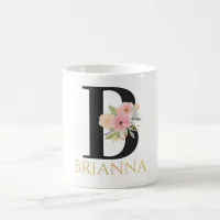 Watercolor Floral Monogram Coffee Mug