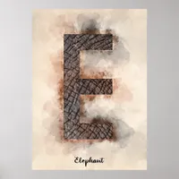 E is For Elephant Poster