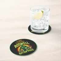 Alien Adventures Start Here in Roswell! Round Paper Coaster