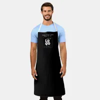 Custom Company White Logo on Black Staff Uniform Apron