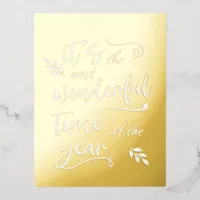 It's the Most Wonderful Time of the Year, Simple Foil Holiday Postcard