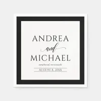 Wedding Cocktail Napkins | Luxe Calligraphy (Black