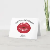 Happy Anniversary Lover Red Lips Kiss Card