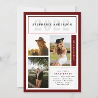 New Horizons | Maroon Grad Party Photo  Invitation