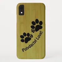 Phone Case - Paw Prints on Bamboo Floor