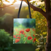 Colorful Field with Poppies Tote Bag