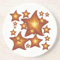 Shining Starfish bright orange design Coaster