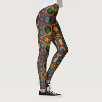 Vortex of Colors: An Abstract Dance of Oil Leggings