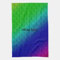 Floral Blue Green Rainbow Gradient Diagonal Blend Kitchen Towel