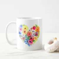 Floral Heart with Mom's Quote Coffee Mug