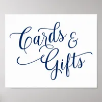 Cards & Gifts Wedding Sign - Typography -Navy Blue