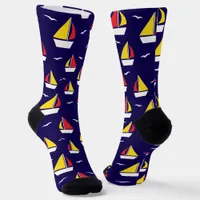 Navy Blue Nautical Yachts Cruise Ship Socks