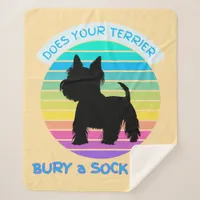 Does Your Terrier Bury a Sock Too Retro Sunset Sherpa Blanket