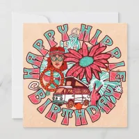 Hippie Retro Vintage Colors Birthday Invite