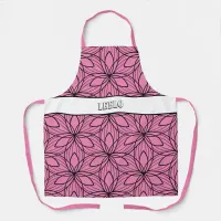 Geometric Black and Pink Art Smock Apron