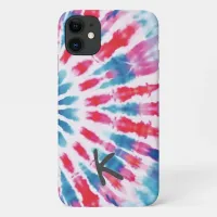 Digital Blue Pink Tie Dye iPhone Case