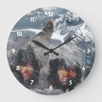 Native Spirit in Alaska Large Clock