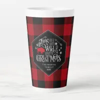 Wild Wonderful Christmas Red Plaid ID604 Latte Mug
