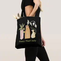 Crazy Plant Lady Funny Boho Name On Back Tote Bag