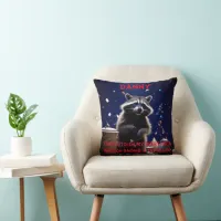 Fun Decorative Custom Valentine's Day Raccoon Throw Pillow