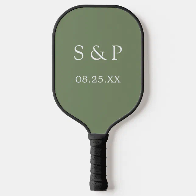 Sage Green Wedding Pickleball Paddle