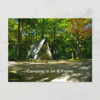 Camping in an A-Frame Cabin Postcard