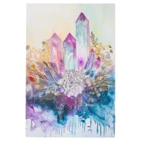 *~*  Floral SC3 Crystals Rainbow Healing Mandala Metal Print