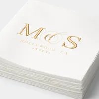 Simply Elegant Wedding Initials ID1022 Foil Napkins