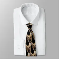 Cute & Funny German Shepherd Dog Face Black & Tan Neck Tie