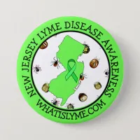 Lyme Disease Awareness in New Jersey Ribbon Button