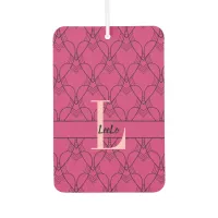 Pink Hearts Pattern Monogram and Name Custom Air Freshener