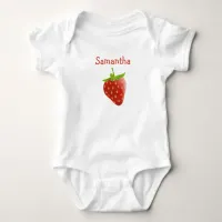 Personalized Cute Strawberry One Piece Baby Tee
