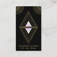 *~*  Boho Gold Triangles Alchemy Sacred Geometry Business Card