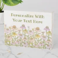 Coneflowers Watercolor Botanical Art Wooden Box Sign