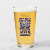 Vintage Retro Style Typography 50th Birthday Dad Glass