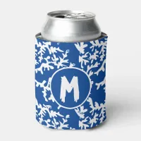 Coral Reef Blue White Personalised Can Cooler