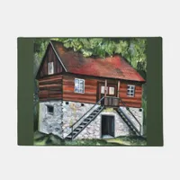 Romania - Traditional House - acrylic painting Doormat