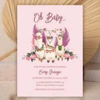 Oh Baby Alpaca Gender Neutral Llama Baby Shower Invitation