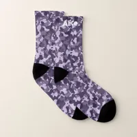 Monogram Name on Purple Camouflage | Socks