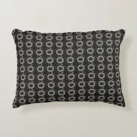 Intricate Black and White Floral Illustration Accent Pillow