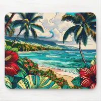 Pretty Hawaiian Island themed Mouse Pad