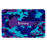 Camouflage Dark Blue & Purple Pattern Add Name Magnet