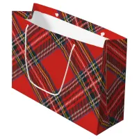 Tartan Plaid Red Christmas Large Gift Bag