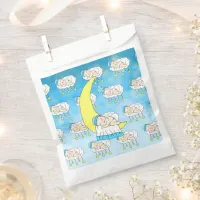 Sweet Baby boy Sleeping on Moon Baby Shower Favor Bag