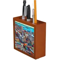 Burlington, Vermont Comic Book Style Art Desk Organizer