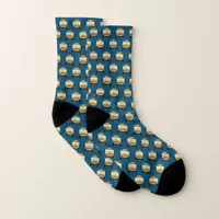 Proud Yellow Kindergarten School Bus Driver Blue Socks